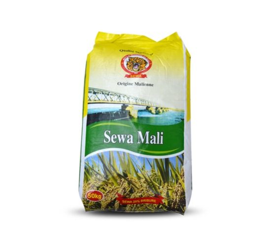 Riz Gambiaka local industriel (trié) 25 % – Sac de 50 kg