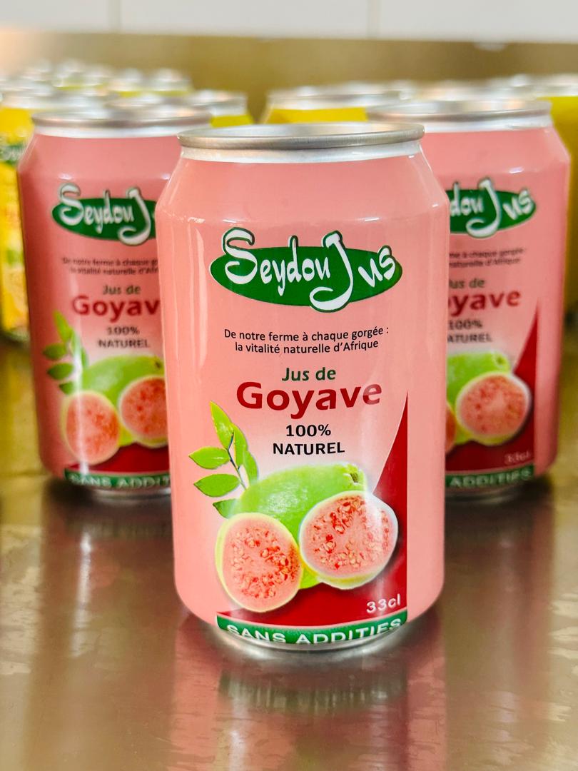 Jus de fruit de goyave 100% naturel SEYDOU Pack de 6 canettes de 300 ml
