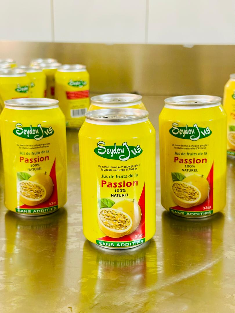Jus de fruit de la passion 100% naturel SEYDOU Pack de 6 canettes de 300 ml